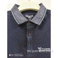 Jersey liso con estampado y camisa de cuello jacquard